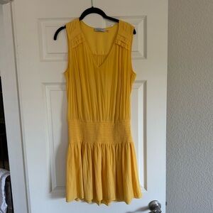 Ramy Brook yellow cinch waist dress